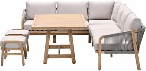 Garden Impressions Alora lounge dining set 5-delig links - grey sand