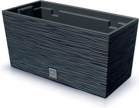 Prosperplast Bloempot Furu Case met Inzet - Antraciet (39,5x18,5x19,5 cm)