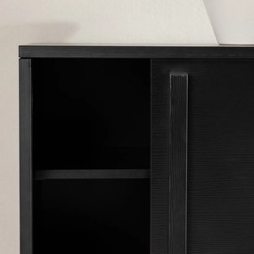 TV Meubel Met Schuifdeur Zwart - 180x40x45cm.