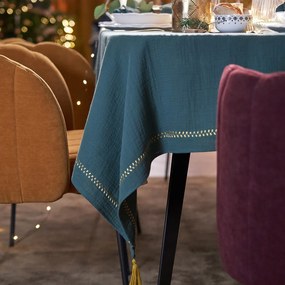 Tafelkleed in tetra, Kumla, geborduurd