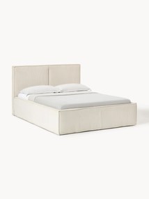 Ribfluwelen gestoffeerd bed Dream met opbergruimte