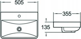Mexen Dagna inbouw wastafel 50 x 35 cm, wit - 21995100