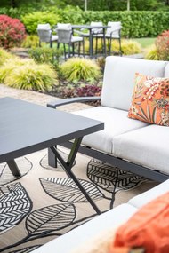 Garden Impressions Camilo lounge dining set 6-delig links – donker grijs - Valley sand
