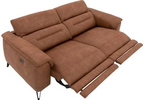 Goossens Excellent Bank Alma cognac, micro leer, 2,5-zits, urban industrieel