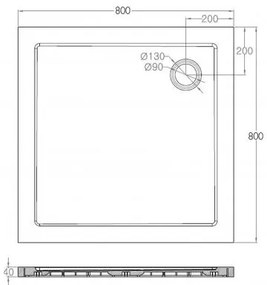 Mueller Splash luxe douchebak 80x80x4cm wit