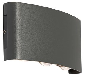 Buiten wandlamp donkergrijs incl. LED 6-lichts IP54 - Silly