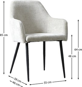 Beige Eetkamerstoel Met Armleuningen