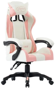 vidaXL Racestoel kunstleer roze