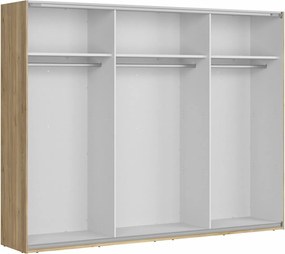 Kledingkast Luorlo 103, Kasjmier, Eiken, 211x270x61cm, 200.2 kg, Kledingkast deuren: Schuivend