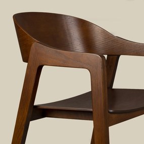 Dutchbone Westlake Stoel Van Gebogen Hout Walnoot