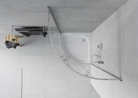 Mexen Rio ronde douchecabine 70 x 70 cm, transparant, chroom + douchebak, wit - 863-070-070-01-00-4710
