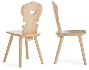 Set van 2 stoelen in massief beukenhout, Arthur