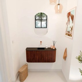 Mondiaz Joya 95cm toiletmeubel ronding links/rechts ruby met wastafel faye midden zonder kraangat urban