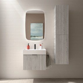 Muebles Raya onderkast ribbelfront 70cm met 1 softclose lade eiken grijs