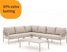 + 10% kassakorting | Hoek loungeset Bellagio | 6 personen | Loungeset Beige | Hoekbank Rope (touw) | 282x212cm | Kees Smit Tuinmeubelen