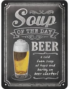 Metalen bord Soup of the Day, (15 x 20 cm)