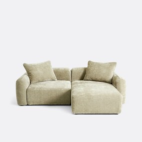 Modulaire bank, rechterhoek, met longchair van jacquard chenille, AMAD