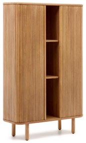 Kave Home Mailen Houten Kast Met Latjes Schuifdeuren Naturel - 110x40x160cm.