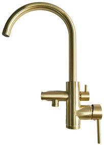 Saniclear Brass vrijstaande badkraan bovenkant stang