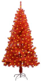 vidaXL Kunstkerstboom met LED's en standaard 150 cm PVC rood