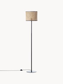 Vloerlamp Wiley met rotan kap