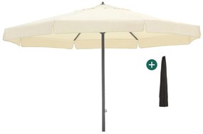 + 10% kassakorting | Parasol Shadowline Java | Inclusief hoes | Rond | 500cm | Met draaihendel | Wit | Kees Smit Tuinmeubelen