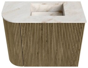 Mondiaz Joya DLux 50cm toiletmeubel ronding links dusk met wastafel faye rechts 1 kraangat frappe