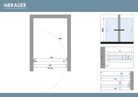 Brauer Void profielloze nisdeur 80cm chroom