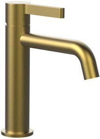 Sapho Iconic wastafelkraan met gebogen uitloop 19cm goud mat