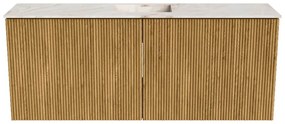 Mondiaz Joya DLux 100cm toiletmeubel oak met wastafel faye midden zonder kraangat frappe