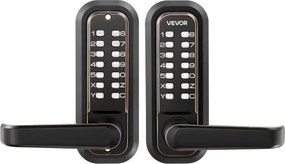 VEVOR Mechanisch Codeslot met Dubbelzijdig Toetsenbord (4- tot 7-cijferige code), Sleutelloos Deurslot met Handgreep &amp; Automatische Vergrendeling, voor Voordeuren en Garages, Oliebronskleurige Afwerking