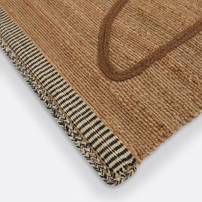 Vloerkleed in jute, gevlochten motief, Euphie