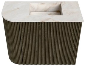 Mondiaz Joya DLux 50cm toiletmeubel ronding links shadow met wastafel faye rechts zonder kraangat frappe