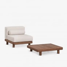 Tuinset Met Fauteuil En Salontafel Van Acaciahout Edrien Acacia Bruin - Sklum