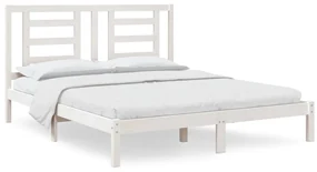 vidaXL Bedframe massief grenenhout wit 160x200 cm