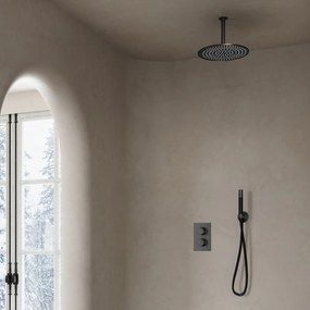 Saniclear Iron Pro inbouw regendouche met plafondarm en 30cm hoofddouche verouderd ijzer - gunmetal