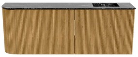 Mondiaz Joya DLux 110cm toiletmeubel ronding links oak met wastafel faye rechts zonder kraangat lava