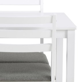 TORINO eetset + 4 stoelen Wit/Lichtgrijs (Sawana 21 stof) - HOUTEN SET VOOR KEUKEN/EETKAMER