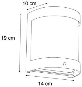 Buiten wandlamp met schemerschakelaar / dag-nacht sensor met bewegingsmelder RVS schemersensor - Mira Landelijk / Rustiek E27 IP44 Buitenverlichting bol / globe / rond