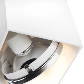 Design Spot / Opbouwspot / Plafondspot wit rechthoekig 2-lichts - Box Design, Industriele / Industrie / Industrial, Modern G9 Binnenverlichting Lamp