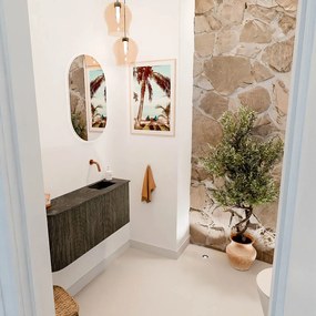 Mondiaz Joya DLux 90cm toiletmeubel ronding links shadow met wastafel faye rechts zonder kraangat lava