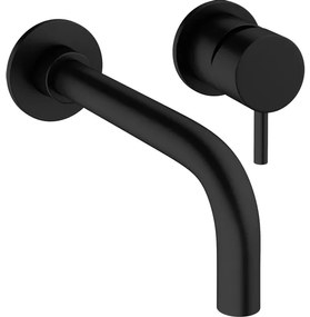 Crosswater MPRO inbouw wastafelkraan met inbouwdeel en 14cm en 22cm uitloop mat zwart 2x sw84108/sw209244