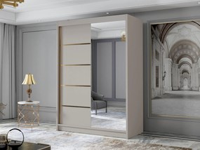 Kledingkast Closico 188, Kasjmier, 200x120x58cm, 98 kg, Kledingkast deuren: Schuivend