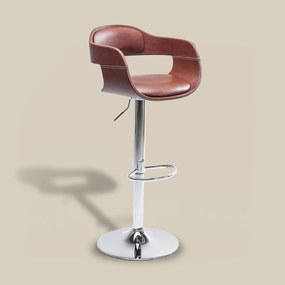 Retro Barkruk Bruin Leer