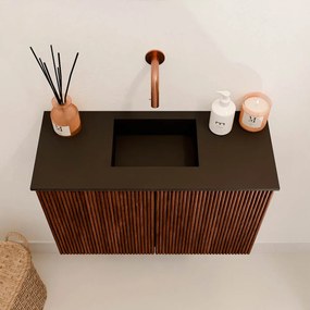 Mondiaz Joya 60cm toiletmeubel ruby met wastafel faye midden zonder kraangat urban