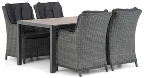 Tuinset 4 personen 155 cm Wicker Grijs Garden Collections Buckingham/Young