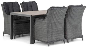 Tuinset 4 personen 155 cm Wicker Grijs Garden Collections Buckingham/Young
