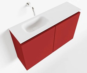 Mondiaz Ture 80cm toiletmeubel fire met wastafel talc links geen kraangat