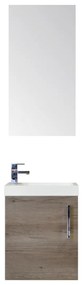 Sanicare Q40 toiletmeubel met spiegel 40 cm truffel