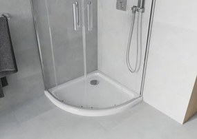 Mexen Rio halfronde douchecabine 90 x 90 cm, transparant, chroom + Flat douchebak, wit - 863-090-090-01-00-4110